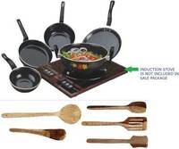  Dura Non - Stick Full Size Induction Bottom Non-Stick Coated Cookware Set  (Steel, 10 - Piece)