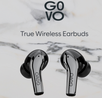 G0VO GoBuds 945 ChromeX Wireless Earbuds: Bluetooth v5.3, with 52H Playtime, Quad Mic ENC, Low Latency Mode, 12mm Drivers, Rapid Charge, IPX4, Smart Touch Controls (ChromeX - Dark Knight)