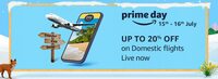 Amazon Prime Day Sale: Flight Tickets upto 25% off