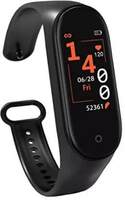 Rhobos (Today Only Deal with 7 Year Warranty) Waterproof Smart Fitness Band M  (Black Strap, Size : Free Size)