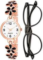 BEST DEAL AND FAST SELLING PRODUCT AND ALSO GOOD RETURN GIFT COLLECTION Analog Watch - For Girls NEW STYLISH TODAY TRENDING WOMEN'S AND GIRL'S BLACK FLOWER + BLACK CLEAR SELFIE SUNGLASS