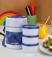 Foody Plus Blue Plastic Thermoware Lunch Box ( Set Of 3 Container ),