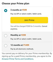 Amazon Prime 3 Months Plan - May be User specific