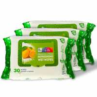Apollo Life Premium Citrus Refreshing Wet Wipes, 90 Count (3x 30 Wipes)