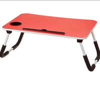 Amazon Brand - Solimo Mira Multi-Purpose Laptop Table with Cup Holder (Red)