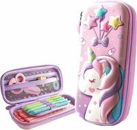 FLOSTRAIN 3D EVA Pencil Case for Girls - Pencil Pouch, Kids Designer Pencil Pouch for Kids UNICORN Art EVA Pencil Box