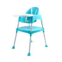 Safe-O-Kid 5 in 1 Convertible High Chair, Feeding Booster Chair with Adjustable Tray and a Table for 6 to 36 Months Baby, Max Weight Up to 15 Kgs, Blue