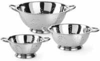 KARFE Stainless Steel Rust Proof Mirror Finish Colander For Multipurpose ( Set Of 3 ) Colander (Steel Pack of 3)