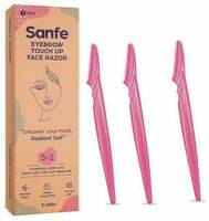 Sanfe Eyebrow touch up Hair Removing Face Razor for women - Pack of 3 | Reusable | Instant & Painless Hair Removal |Suitable for Eyebrow, Upper lip, Chin | Peach Fuzz | Stainless Steel Blade & Firm Grip  (Pack of 3)