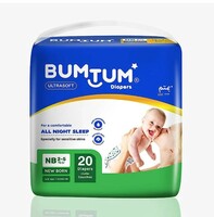 Bumtum Baby Diaper Pants, New Born 20 Count, Double Layer Leakage Protection Infused With Aloe Vera, Cottony Soft High Absorb Technology (Pack of 1)