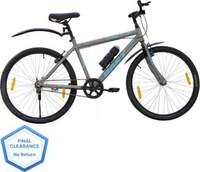 HRX Dart with Bottle Holder and Mudguard 85% Assembled 26 T Road Cycle (Single Speed, Blue, Grey)