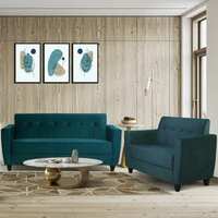 ARRA Remo 5 Seater Sofa Green Fabric 3 + 2 Sofa Set on Flipkart