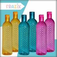 frazix Dimond Design Plastic Fridge,office,Home Water Bottle 1000 ml Bottle  (Pack of 6, Multicolor, Plastic)