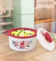 Florra Red 1000ML Plastic & Steel Thermoware Casserole,