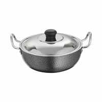 Sorabh DKC 6 Lid Stainless Steel Deep Kadhai (ALM CC) Plain with Lid Thickness 2.30mm with Dia-27cm