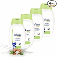 [ Apply 5% off Coupon ] Softsens Baby Nourishing Lotion with Milk Cream & Shea Butter |No Paraben and Phthalates and No Harmful Chemicals for baby skin ( (200ml x Pack of 4, Green)