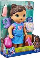 Baby Alive Change Play Baby Doll, Drinks and Wets, Reusable Cloth Diaper, 12-Inch Toy for Kids Ages 3 Years and Up, Brown Hair