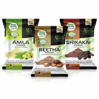 Online Quality Store Amla, Reetha, Shikakai Powder Combo powder Pack for Hair r (Pack of 3, Total 380g Pack)