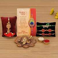 Collectible India Good Luck Rakhi for Brother and Bhabhi, Rakshabandhan Gifts Combo Rakhi for Rakshabandhan Gifts for Bhaiya Bhabhi - Tortoise Vastu Gift Hamper, Fengshui Showpiece, Lumba Rakhi, Shree Nath Ji Rakhi, Gr
