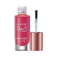 Lakmé 9 to 5 Primer + Gloss Nail Colour, Blush Punch, 6 ml