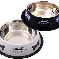 Pets Empire Anti-Skid Stainless Steel Bowl for Dogs, Puppy and Cat, Black & Grey Color, Food and Water Bowl, Medium - 700ml (Buy 1 Get 1 Free)