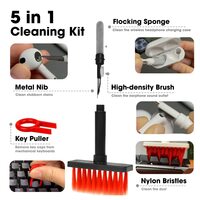 Sounce Cleaning Soft Brush Keyboard Cleaner 5-in-1 Multi-Function Computer Cleaning Tools Kit Corner Gap Duster Keycap Puller for Bluetooth Earphones Lego Laptop AirPods Pro Camera Lens (Black)