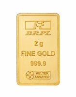 Bangalore Refinery 24k (999.9) 2 gm Yellow Gold Bar