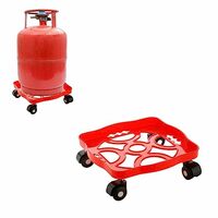 Suzec Square LPG Cylinder Trolley | Oil Tin Multipurpose Trolley with Wheels | Gas Bottle Trolley | LPG Cylinder Stand