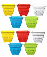 Go Hooked Plastic Durable & Decorative Valencia Planters for Plants/Gardening, Side 8.75 inch, Height 7.5 inch (Multicolor) (Pack of 10)