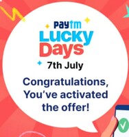 Paytm Lucky Days - Send min 50rs to 3 different users and win 5 to 200rs cashback (Valid only on JULY 7th)