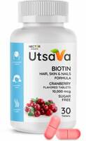 Nector Utsava Biotin Cranberry Sugar Free Chewable Tablets for Hair Skin & Nails  (30 Tablets)