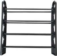 KEYMARKETS Metal Shoe Rack (Black, 4 Shelves, DIY(Do-It-Yourself))