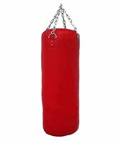 Venom RED Color, Unfilled (Empty), 3.0 Feet Long, SRF ECONOMICAL Material Punching Bag/Kickboxing Bag/Takewondo Bag/Fitness Bag/Professional Training Bag with Hanging Chain