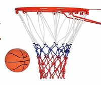 Spanco (18 mm Thickness) (47 Cm Diameter) (Suitable for 7 Number Ball) Hanging Wall Mounted with Net & Basketball/Goal Hoop Ring with net for Indoors/Outdoors, Garden, Corssfit Gym for Practice