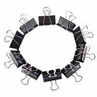 GLUN® Papers Binder Clips Black 41mm, Clamp for Office, Home, School and Institutions use, Holding Files Paer, Organize Papers and Notes Letter (24 Pcs) Pack of 2