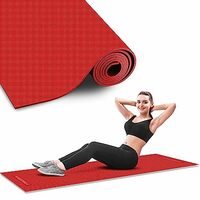 PowerMax Fitness YE4-1.2-RD 4mm Thick Premium Exercise Yoga Mat for Gym Workout