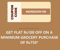 Jiomart Flat Rs.100 Off* on a Grocery Cart Value Of Rs750 or More. Offer Valid On Select Products. Valid Only Once. *T&C Apply
