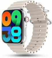 Pebble Frost Pro 1.96" Infinite Display, BT Calling, Rotating Crown, AI Assistance Smartwatch  (White Strap, Free Size)