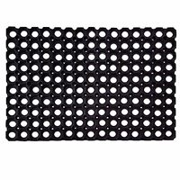 Status PVC Rubber Outdoor Door Mat for Home/ Bathroom/Bedroom/Office/Main Door/Rainy Season (41x61 cm,Black)-Pack of 1 (1)