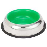 Choostix Dog and Cat Feeding Steel Bowl, Belly Style, Pantone Green, Large, 1650 ml