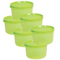 Wonder Homeware Super Fresh 200 Container Set, 6 pc Container 200 ml, Green Color, Made In India, KBS01989