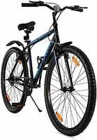 Urban Terrain UT7001S27.5 Berlin City Bike with Complete Accessories, Free Cycling Event & Ride Tracking App by Cultsport (Black - Blue, Ideal for Unisex, Frame: 18 Inches)