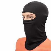 Kingsway Balaclava Full Face Mask Pro for Bike, Ski, Cycling, Running, Hiking - Protects from Wind, Sun, Dust - 4 Way Stretch - for Women's, Free-Size, Pack of 1 - Black