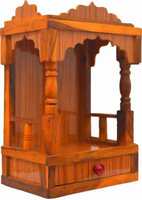 Bam Bhole Solid Wood Home Temple  (Height: 14, Pre-assembled)