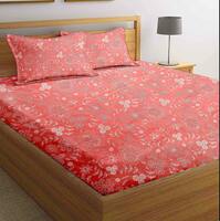 BSB HOME Designer Printed 220 TC Cotton Feel for Summer Double Bed-BedSheet