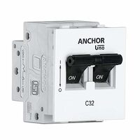 Anchor by Panasonic 98079 UNO Mini Modular 25 Ampere Dual Pole C Curve MCB, (Pack of 2)