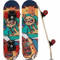 Strauss Kids Skateboard (Cat Girl) | 43 CM Maple Wood Skateboard for Kids Upto 5 Years | Recommended for Boys and Girls | Beginner
