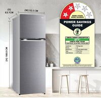 LG 272 L 2 Star Frost-Free Smart Inverter Double Door Refrigerator (GL-N312SDSY, Dazzle Steel, Express Freeze)