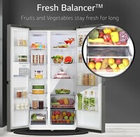 LG 655 L Frost-Free Inverter Side-By-Side Refrigerator (2023 Model, GL-B257HDSY, Dazzle Steel, Express Freeze | Multi Air-Flow)