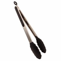 Frenchware (Set of 1) Tong, Non-Stick Premium Silicone Tong Set with Silicone Tip and Locking Clip, Heat-Resistant -40°C to 230°C, Food-Grade & BPA-Free, Dishwasher Safe (Black)